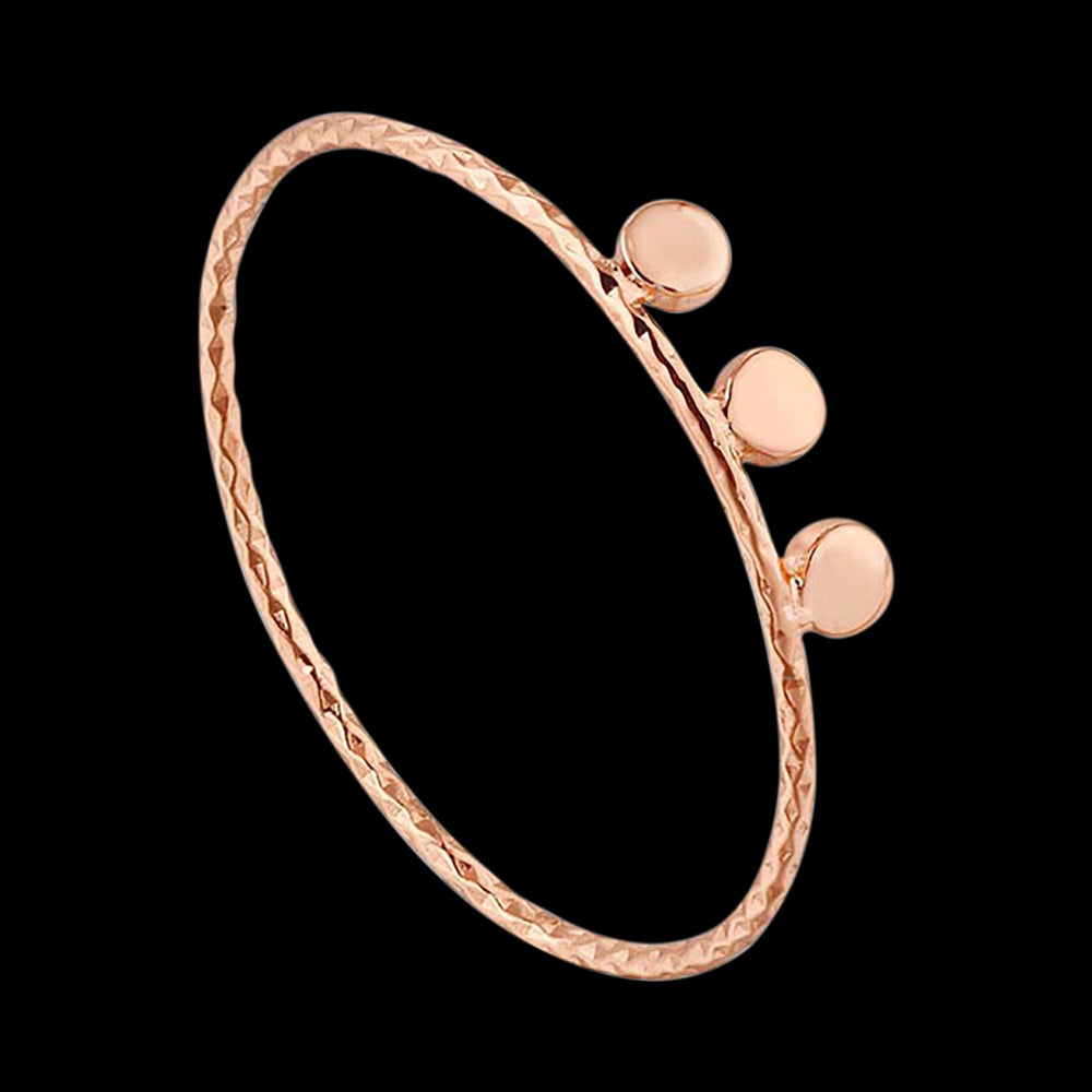 ANIA HAIE TEXTURE MIX ROSE GOLD TRIPLE DISC RING
