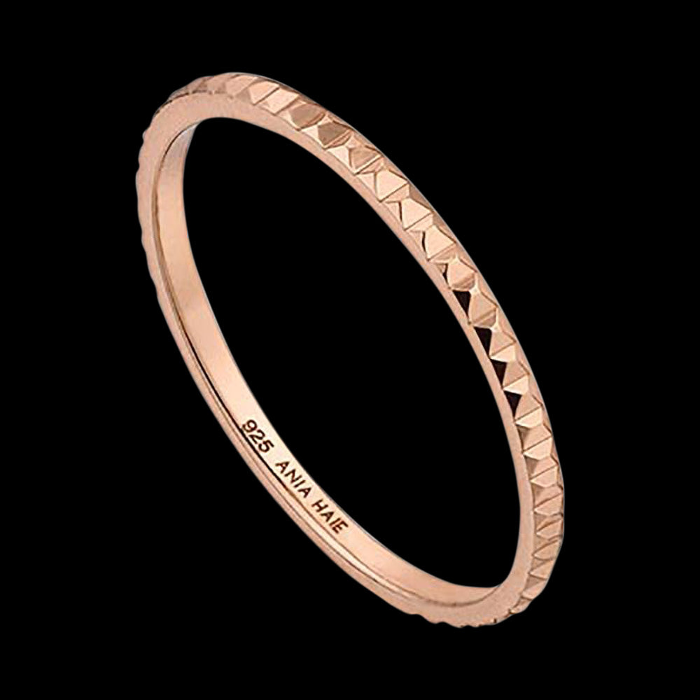 ANIA HAIE TEXTURE ROSE GOLD MIX BAND RING