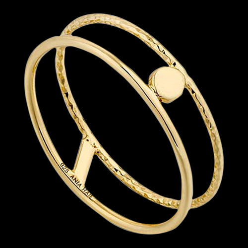 ANIA HAIE TEXTURE MIX GOLD DOUBLE BAND RING
