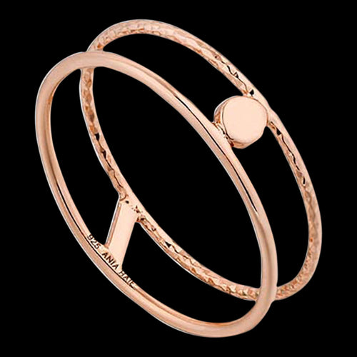 ANIA HAIE TEXTURE MIX ROSE GOLD DOUBLE BAND RING