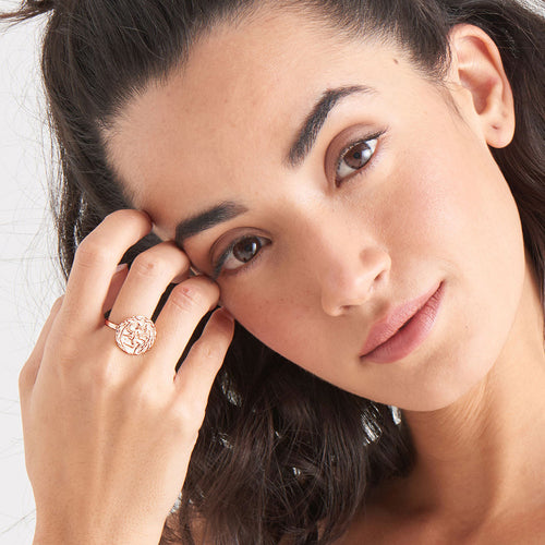 ANIA HAIE COINS ROSE GOLD BOREAS ADJUSTABLE RING - MODEL VIEW