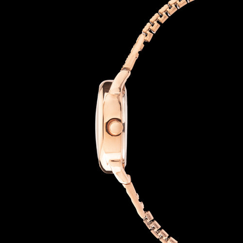 SEKONDA LADIES ROSE GOLD NUMBERS DIAL STRETCH BAND WATCH - SIDE VIEW