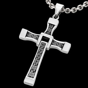 SAVE BRAVE MEN’S DAVIS STAINLESS STEEL CELTIC CROSS NECKLACE