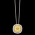 ELLANI STERLING SILVER GOLD IP YELLOW CZ DOUBLE HALO CUSHION NECKLACE