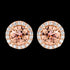 ELLANI STERLING SILVER ROSE GOLD MORGANITE CZ SOLITAIRE SURROUND DROP EARRINGS