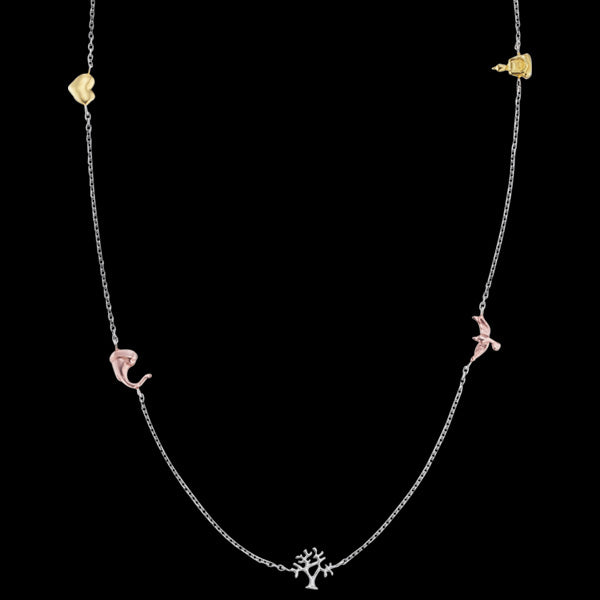 ENGELSRUFER TRICOLOUR TREE OF LIFE SYMBOLS NECKLACE