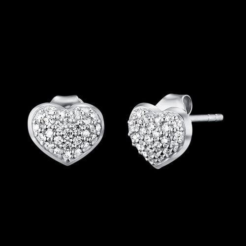 ENGELSRUFER SILVER CZ HEART STUD EARRINGS