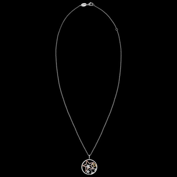 ENGELSRUFER TRICOLOUR CZ CIRCLE OF STARS NECKLACE