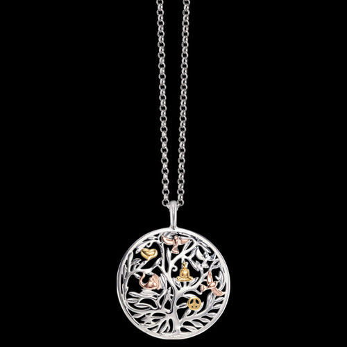 ENGELSRUFER TRICOLOUR TREE OF LIFE CIRCLE NECKLACE