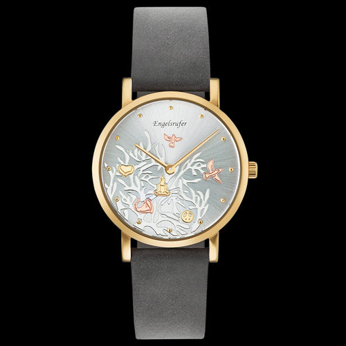TREE OF LIFE DIAL GOLD LEATHER WATCH | ENGELSRUFER AUSTRALIA