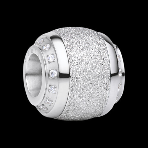BERING ARCTIC SYMPHONY SILVER STAINLESS STEEL CHARM BEAD SPARKLING LOVE #1