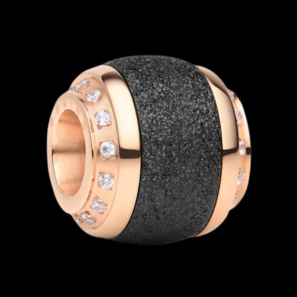 BERING ARCTIC SYMPHONY ROSE GOLD STAINLESS STEEL CHARM BEAD SPARKLING LOVE #2