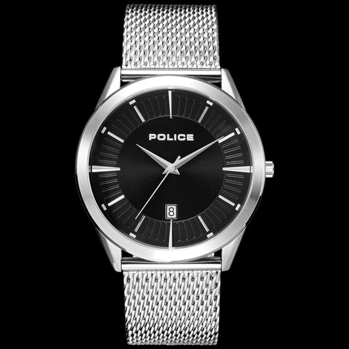 POLICE PATRIOT BLACK DIAL SILVER MESH MEN'S WATCH | AUSTRALIA