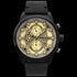 POLICE CHANDLER GOLD DIAL BLACK LEATHER WATCH