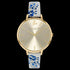SARA MILLER WISTERIA 34MM SUNRAY DIAL GOLD PATTERN LEATHER WATCH