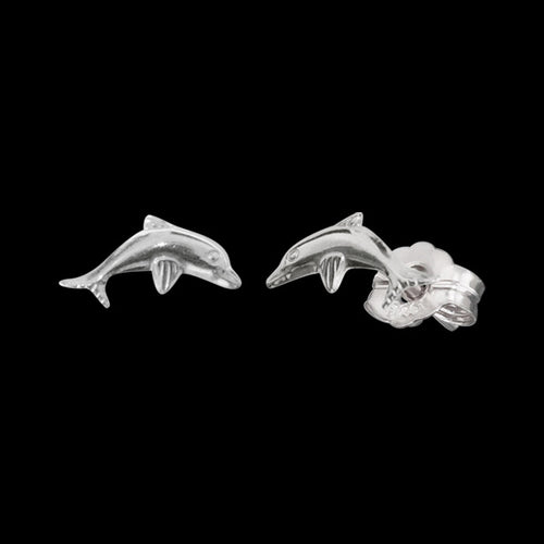 HERZENGEL CHILDREN'S SILVER DOLPHIN STUD EARRINGS