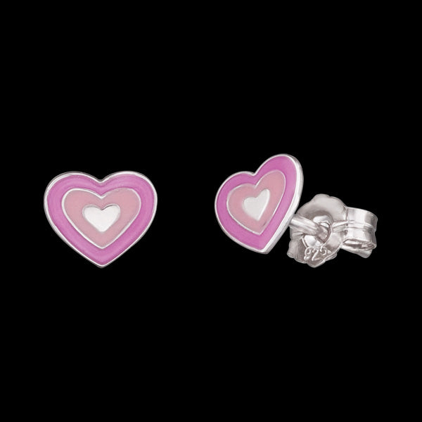 HERZENGEL CHILDREN'S SILVER LOVE HEART STUD EARRINGS