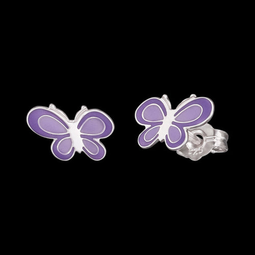 HERZENGEL CHILDREN'S SILVER NATURE BUTTERFLY STUD EARRINGS