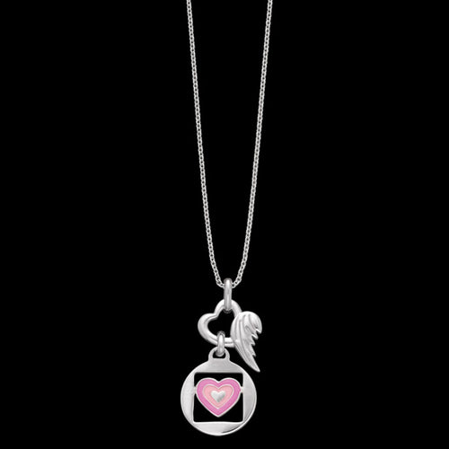 HERZENGEL CHILDREN'S SILVER LOVE HEART WING NECKLACE