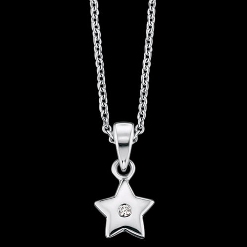 HERZENGEL CHILDREN'S SILVER STAR CZ NECKLACE