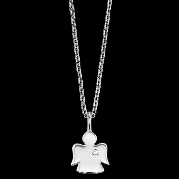 HERZENGEL CHILDREN'S SILVER ANGEL CZ NECKLACE