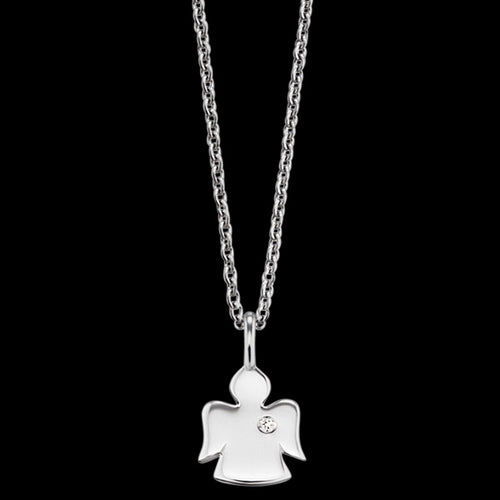 HERZENGEL CHILDREN'S SILVER ANGEL CZ NECKLACE