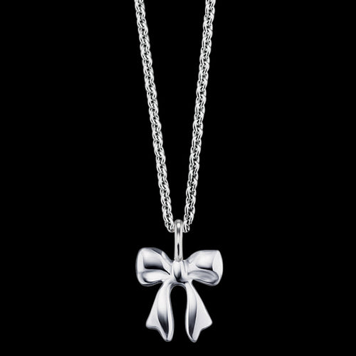 HERZENGEL CHILDREN'S SILVER BOW STUD NECKLACE