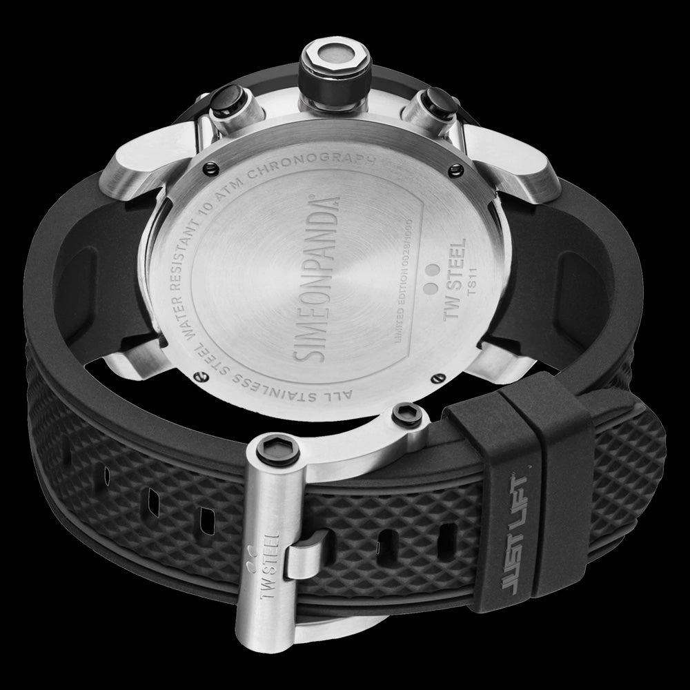 TW STEEL SIMEON PANDA BLACK PVD CASE BLACK DIAL 48MM GRANDEUR TECH LIMITED EDITION WATCH TS11 - BACK VIEW