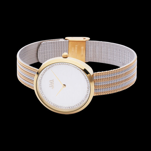 JAG LADIES TEGAN GOLD & SILVER WHITE DIAL WATCH - SIDE VIEW