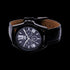 JAG MEN'S HUGO II ALL BLACK LEATHER WATCH - SIDE VIEW