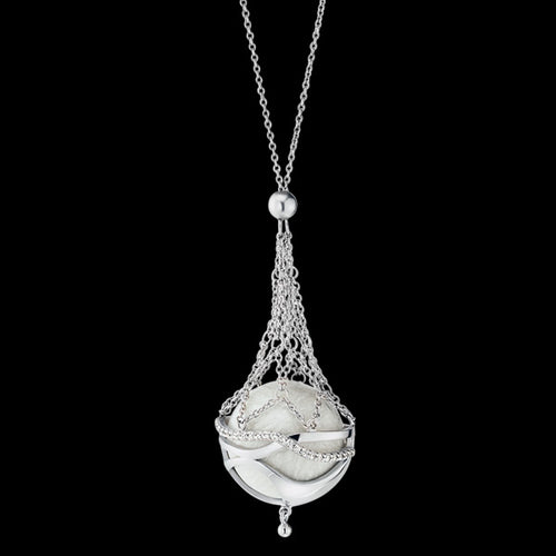 ENGELSRUFER SILVER PARADISE BASKET CZ EXTRA SMALL 50CM SOUNDBALL NECKLACE
