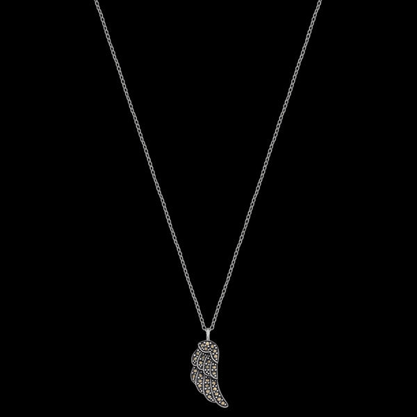ENGELSRUFER SILVER MARCASITE LITTLE WING NECKLACE
