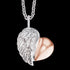 ENGELSRUFER SILVER & ROSE GOLD HEARTWING CZ NECKLACE - CLOSE-UP