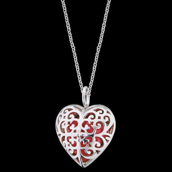 ENGELSRUFER SILVER ROSE GOLD HEART SOUNDBALL NECKLACE FRONT