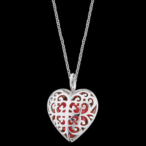 ENGELSRUFER SILVER ROSE GOLD HEART SOUNDBALL NECKLACE BACK