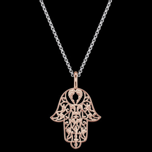 ENGELSRUFER ROSE GOLD LITTLE HAND OF FATIMA NECKLACE