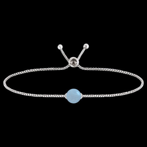 ENGELSRUFER SILVER AQUAMARINE ADJUSTABLE BRACELET
