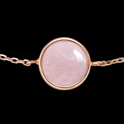 ENGELSRUFER ROSE GOLD ROSE QUARTZ ADJUSTABLE BRACELET - CLOSE-UP