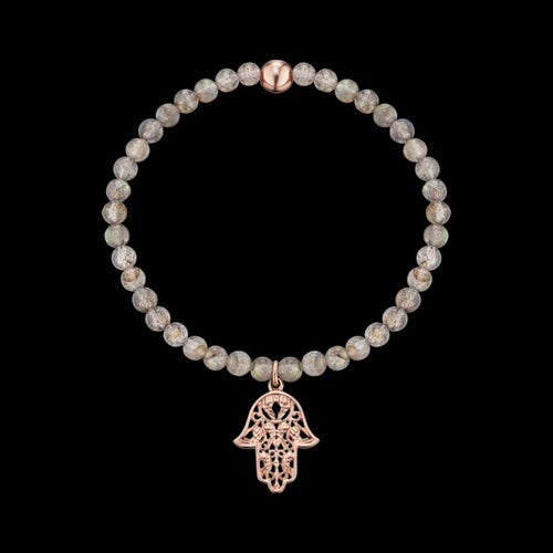 ENGELSRUFER ROSE GOLD HAND OF FATIMA LABRADORITE BRACELET