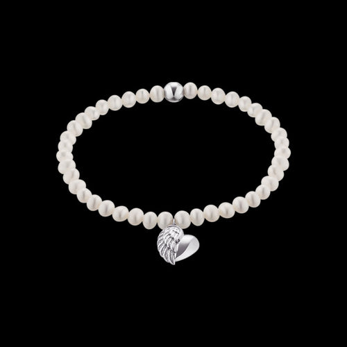 ENGELSRUFER SILVER HEARTWING PEARL BRACELET