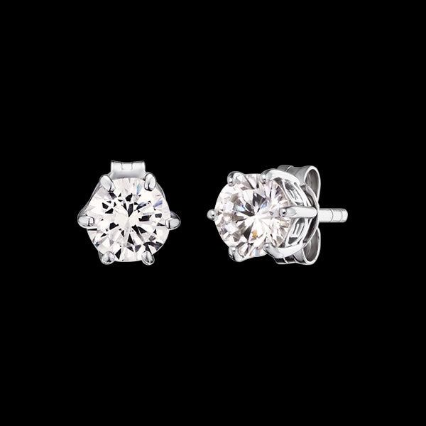 ENGELSRUFER SILVER SHINY SOLITAIRE CZ STUD EARRINGS