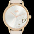JAG LADIES MIA SILVER DIAL GOLD CREAM LEATHER WATCH - DIAL CLOSE-UP