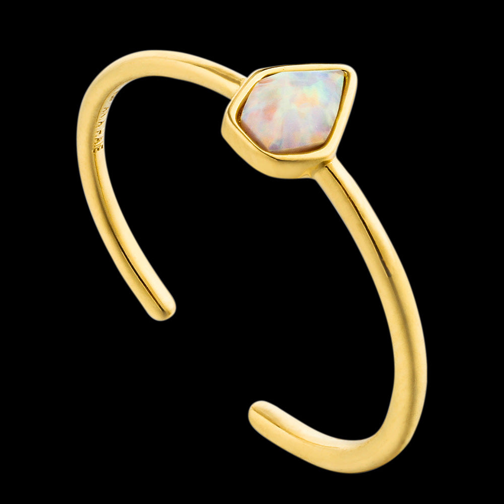 ANIA HAIE MINERAL GLOW GOLD OPAL COLOUR ADJUSTABLE RING