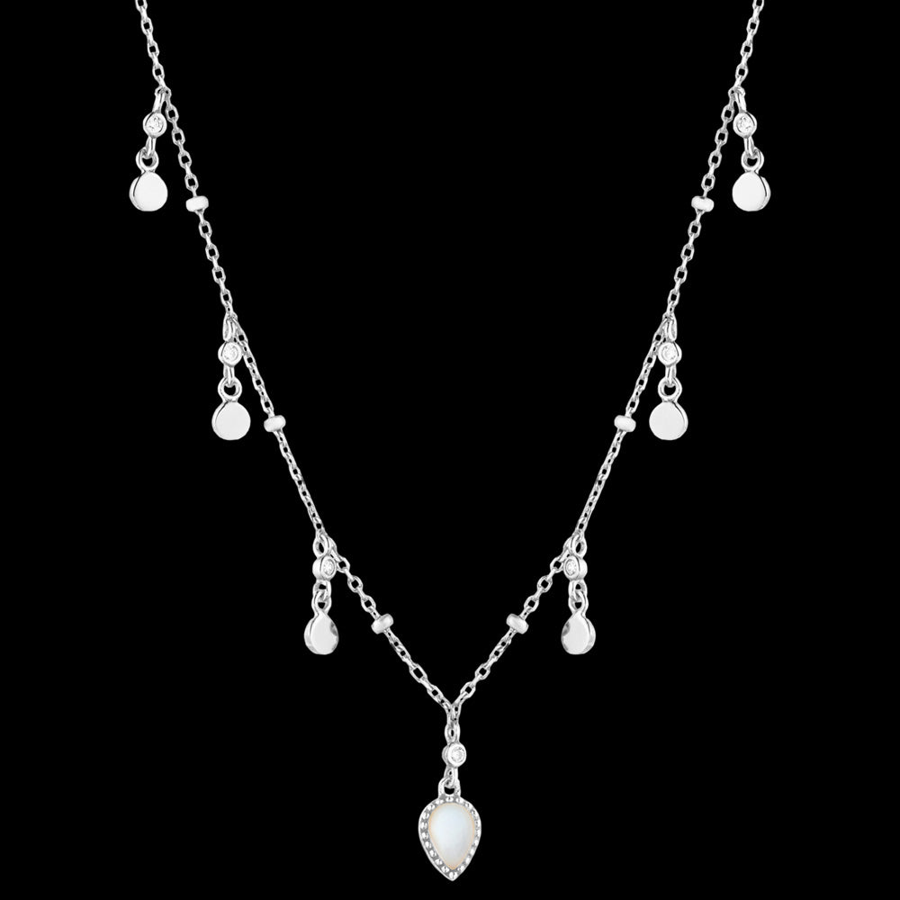 ANIA HAIE BOHEMIAN DREAM SILVER DREAM DROP DISCS 38-43CM NECKLACE