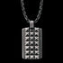 SAVE BRAVE MEN'S PHILLIP STAINLESS STEEL GUNMETAL PYRAMID DOG TAG NECKLACE - CLOSE-UP