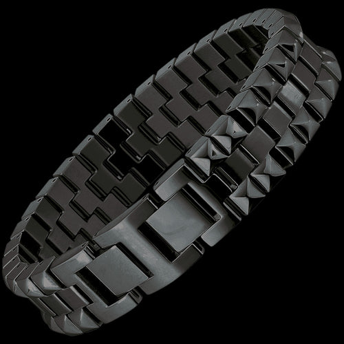 PYRAMID BLACK MEN'S BRACELET STAINLESS STEEL | SAVE BRAVE AUSTRALIA