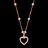 LUXXURY STERLING SILVER ROSE GOLD HEART PAVE CZ BEAD NECKLACE