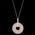 LUXXURY STERLING SILVER ROSE GOLD CIRCLE PAVE CZ BAR NECKLACE