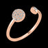 LUXXURY STERLING SILVER ROSE GOLD CIRCLE PAVE CZ ADJUSTABLE RING