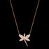 LUXXURY STERLING SILVER ROSE GOLD DRAGONFLY PAVE CZ NECKLACE